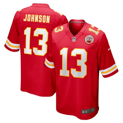 Men's Nike Nazeeh Johnson Red Kansas City Chiefs Game Player Jersey