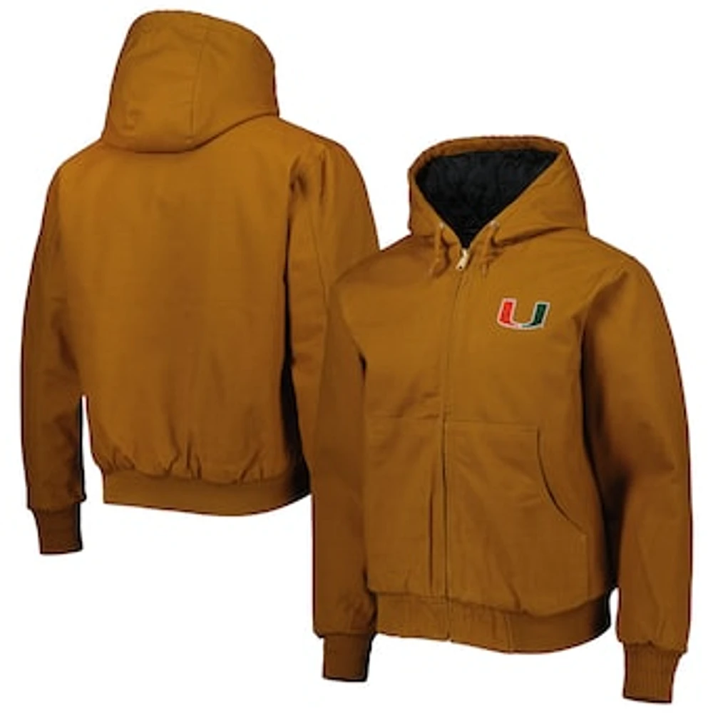 Men's Dunbrooke Tan Miami Hurricanes Dakota Full-Zip Hoodie