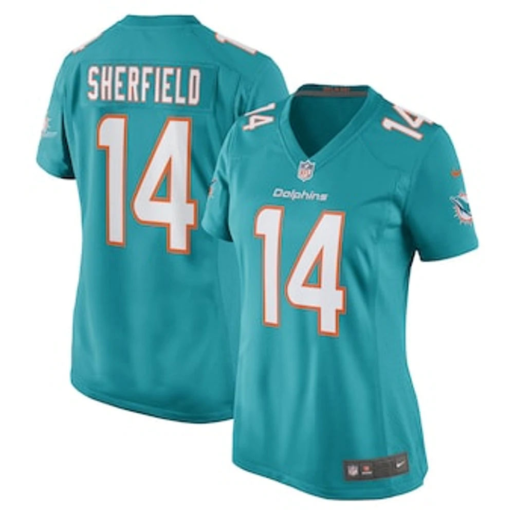 Women's Nike Trent Sherfield Aqua Miami Dolphins Game Player Jersey