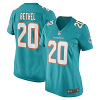 Women's Nike Justin Bethel Aqua Miami Dolphins Game Player Jersey