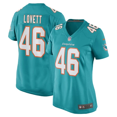 Women's Nike John Lovett Aqua Miami Dolphins Game Player Jersey