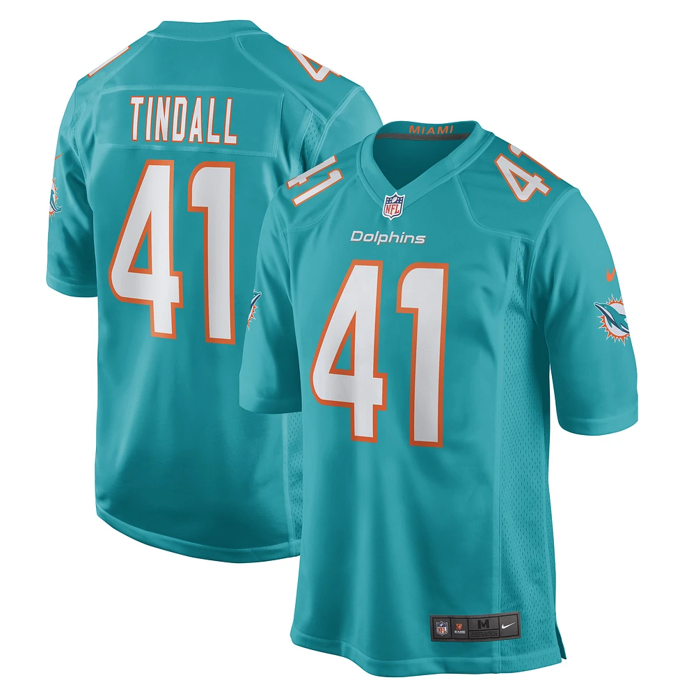 Men's Nike Channing Tindall Aqua Miami Dolphins Game Player Jersey