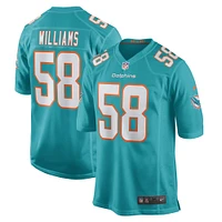 Men's Nike Connor Williams Aqua Miami Dolphins Game Player Jersey