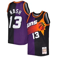 Men's Mitchell & Ness Steve Nash Purple/Black Phoenix Suns Hardwood Classics 1996/97 Split Swingman Jersey