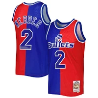 Men's Mitchell & Ness Chris Webber Blue/Red Washington Bullets Hardwood Classics 1994/95 Split Swingman Jersey