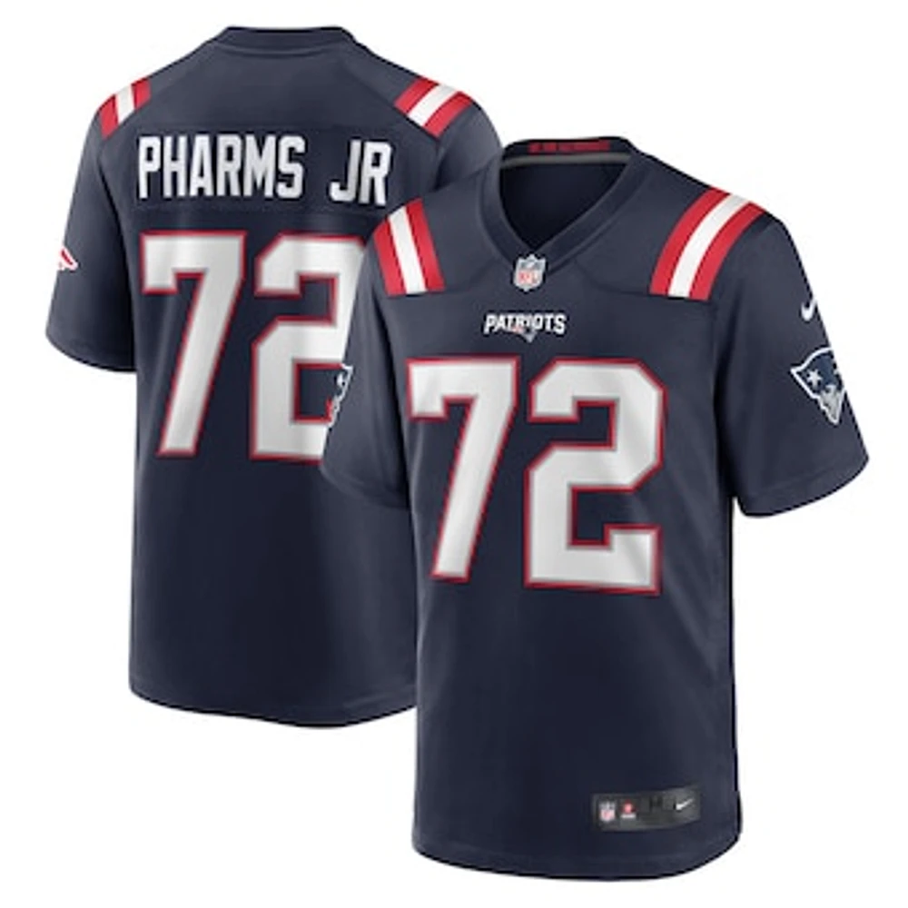 Men's Nike Jeremiah Pharms Jr. Navy New England Patriots Game Player Jersey