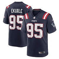 Men's Nike Daniel Ekuale Navy New England Patriots Game Player Jersey