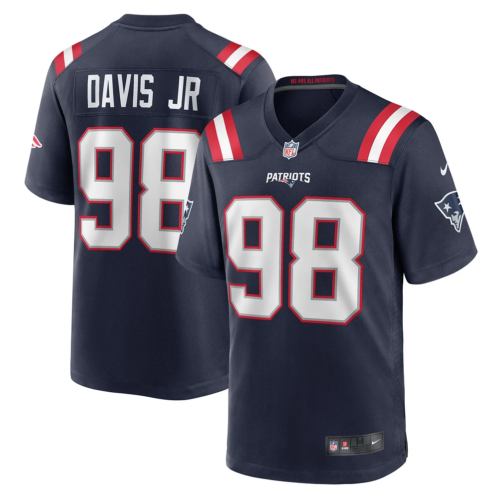 Men's Nike Carl Davis Jr. Navy New England Patriots Game Player Jersey