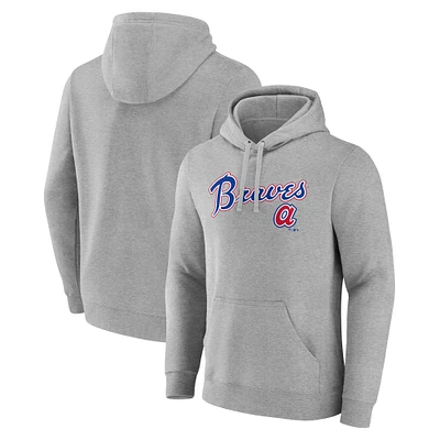 Men's Gray Atlanta Braves Wahconah Pullover Hoodie