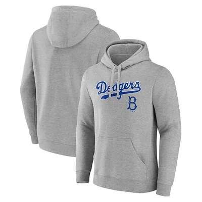 Men's Gray Brooklyn Dodgers Wahconah Pullover Hoodie