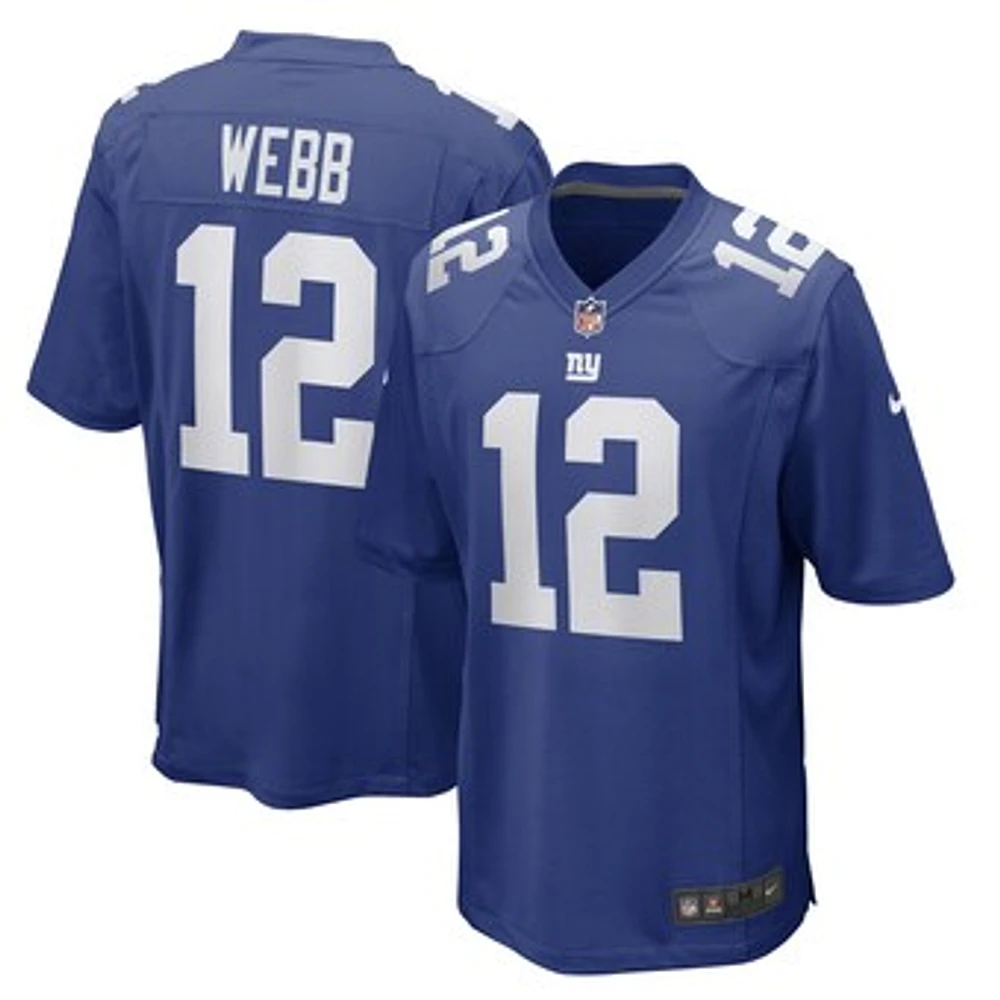 Men's Nike Davis Webb Royal New York Giants Game Player Jersey