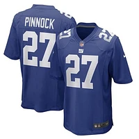 Men's Nike Jason Pinnock Royal New York Giants Game Player Jersey