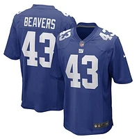 Men's Nike Darrian Beavers Royal New York Giants Game Player Jersey