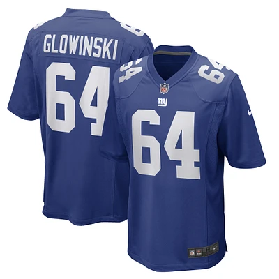 Men's Nike Mark Glowinski Royal New York Giants Game Player Jersey