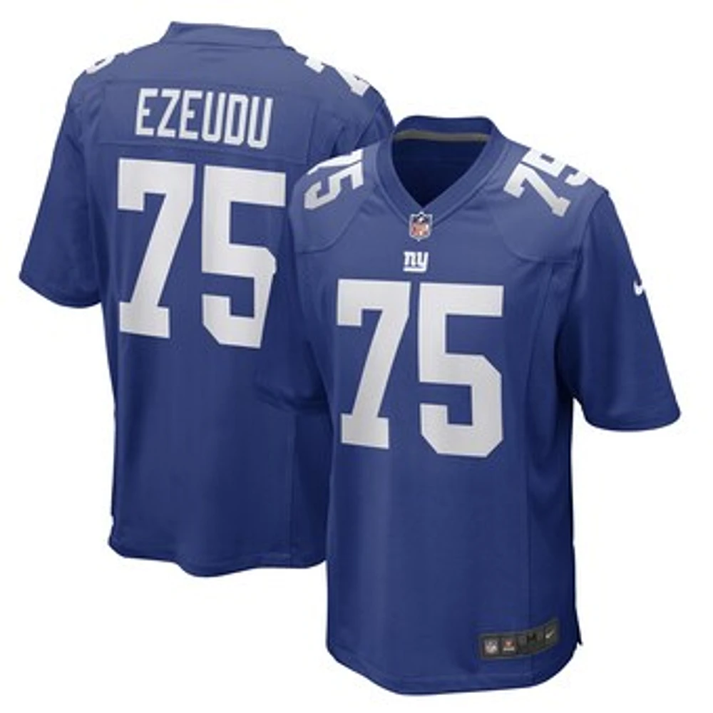 Men's Nike Joshua Ezeudu Royal New York Giants Game Player Jersey