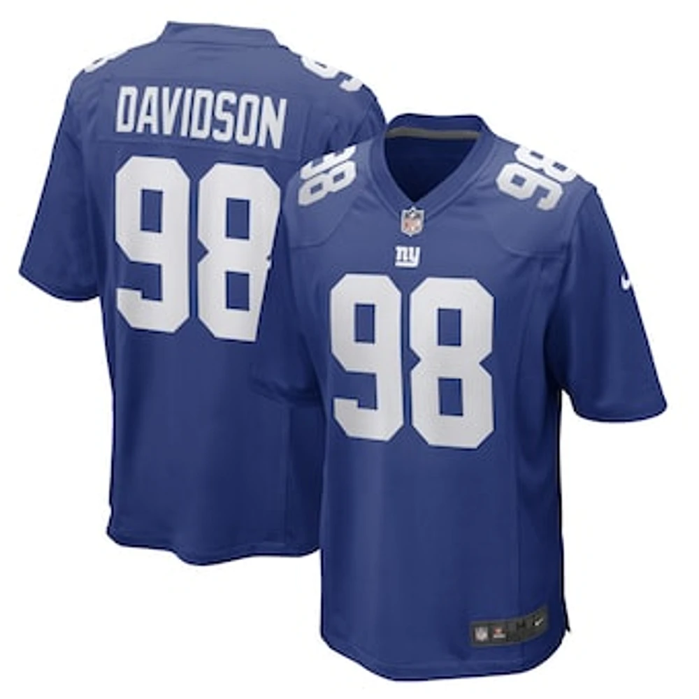 Men's Nike D.J. Davidson Royal New York Giants Game Player Jersey