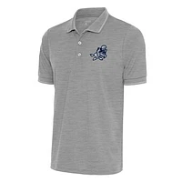 Men's Antigua Heather Gray Dallas Cowboys Team Logo Throwback Affluent Polo