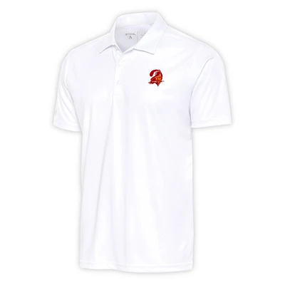 Men's Antigua White Tampa Bay Buccaneers Team Logo Throwback Apex Polo