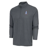 Men's Antigua Houston Oilers Team Logo Throwback Quarter-Zip Pullover Top