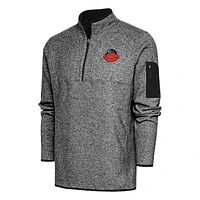 Men's Antigua Heather Chicago Bears Throwback Fortune Quarter-Zip Pullover Jacket