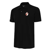 Men's Antigua Black San Francisco 49ers Team Logo Throwback Big & Tall Tribute Polo
