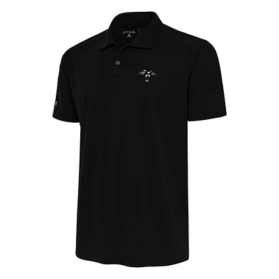 Men's Antigua Black Carolina Panthers Team Logo Throwback Big & Tall Tribute Polo