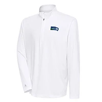 Men's Antigua Seattle Seahawks Team Logo Throwback Tribute Quarter-Zip Pullover Top