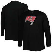 Men's Black Tampa Bay Buccaneers Big & Tall Waffle-Knit Thermal Long Sleeve T-Shirt