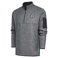 Men's Antigua Heather Charcoal Atlanta United FC Brushed Metallic Logo Fortune Quarter-Zip Pullover Jacket