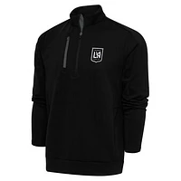 Men's Antigua LAFC Brushed Metallic Logo Generation Quarter-Zip Pullover Top
