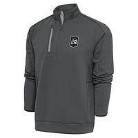 Men's Antigua LAFC Brushed Metallic Logo Generation Quarter-Zip Pullover Top