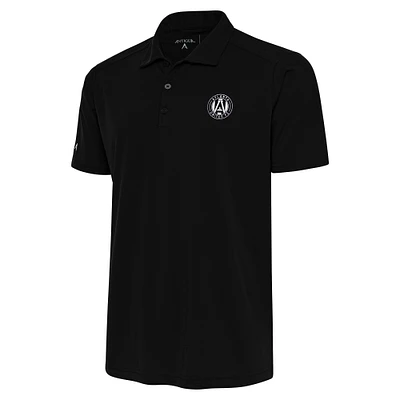 Men's Antigua Black Atlanta United FC Brushed Metallic Logo Big & Tall Tribute Polo