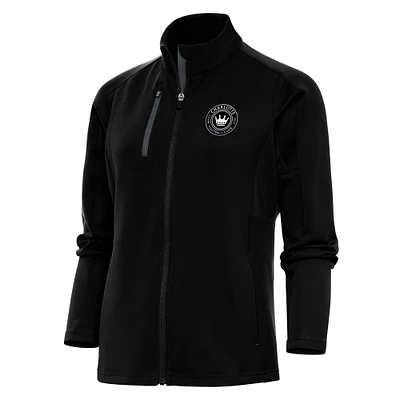 Women's Antigua Charlotte FC Brushed Metallic Logo Generation Full-Zip Jacket