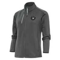 Women's Antigua Charlotte FC Brushed Metallic Logo Generation Full-Zip Jacket