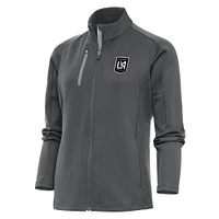 Women's Antigua LAFC Brushed Metallic Logo Generation Full-Zip Jacket
