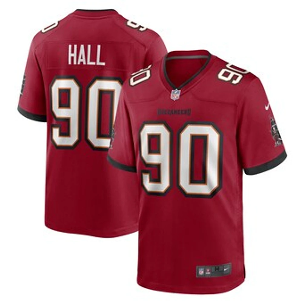 Men's Nike Logan Hall Red Tampa Bay Buccaneers Game Player Jersey