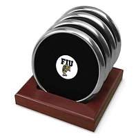 Silver FIU Panthers Team Logo 4-Piece Coaster Set