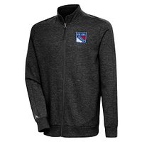 Men's Antigua Heather New York Rangers Action Full-Zip Jacket