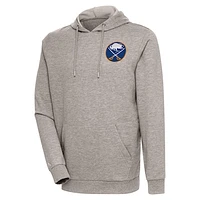 Men's Antigua Oatmeal Buffalo Sabres Action Chenille Pullover Hoodie