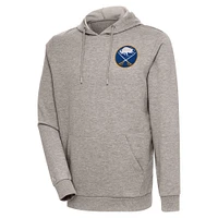 Men's Antigua Oatmeal Buffalo Sabres Action Chenille Pullover Hoodie