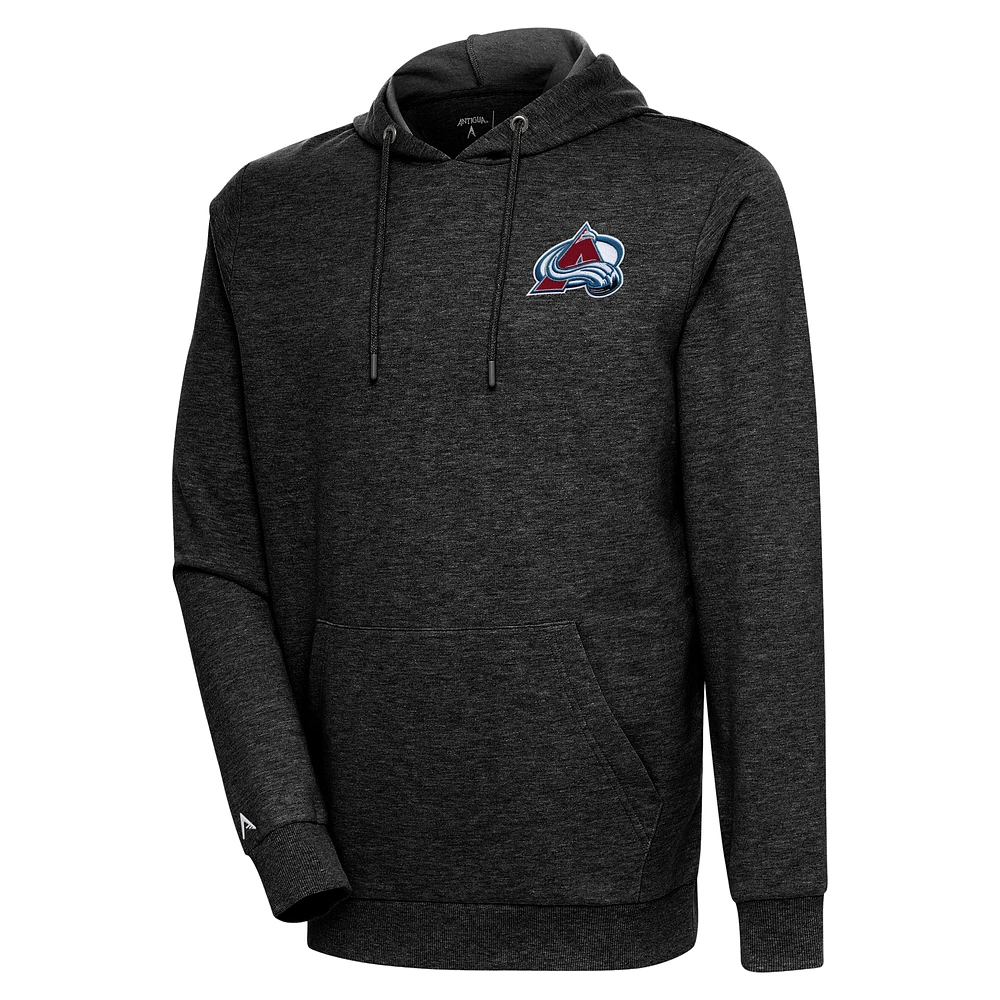 Men's Antigua Heather Colorado Avalanche Action Chenille Pullover Hoodie