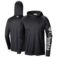 Men's Columbia Black Miami Marlins Terminal Tackle Long Sleeve Hoodie T-Shirt