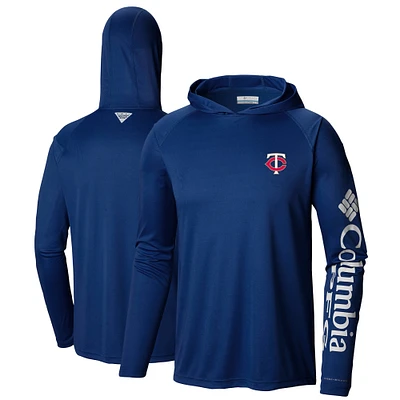 Men's Columbia Navy Minnesota Twins Terminal Tackle Long Sleeve Hoodie T-Shirt