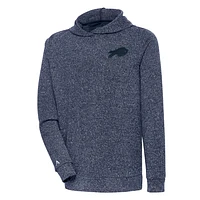 Men's Antigua Heather Navy Buffalo Bills Tonal Logo Absolute Pullover Hoodie