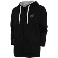 Men's Antigua Black Arizona Cardinals Tonal Logo Victory Full-Zip Hoodie