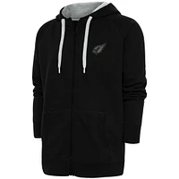 Men's Antigua Black Arizona Cardinals Tonal Logo Victory Full-Zip Hoodie