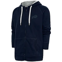 Men's Antigua Navy Buffalo Bills Tonal Logo Victory Full-Zip Hoodie