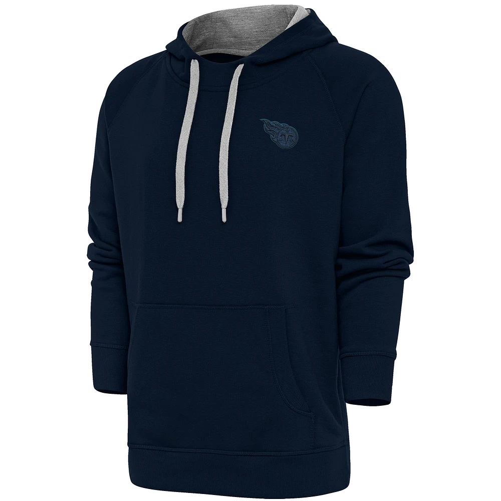 Men's Antigua Navy Tennessee Titans Tonal Logo Victory Pullover Hoodie