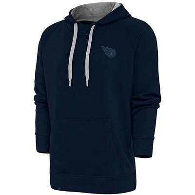 Men's Antigua Navy Tennessee Titans Tonal Logo Victory Pullover Hoodie