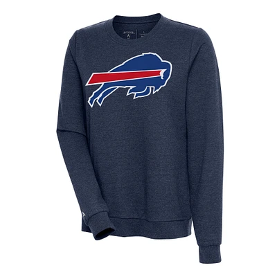 Women's Antigua Heather Navy Buffalo Bills Action Sweatshirt